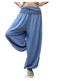 pantalon harem bombacho casual basico mujer barato basico claro