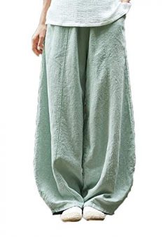 pantalon harem bombacho casual basico mujer barato basico claro verde claro