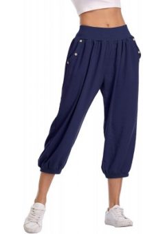 pantalon harem bombacho casual basico mujer barato pirata