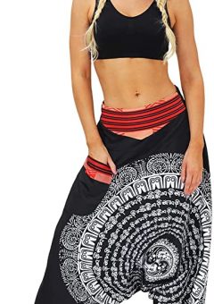 pantalones cagados bombachos holgados estampados para mujer baratos cintura elastica