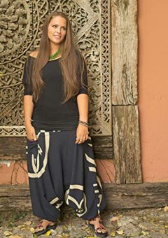 pantalones cagados bombachos holgados estampados para mujer baratos de algodon