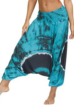 pantalones cagados bombachos holgados estampados para mujer baratos teñido