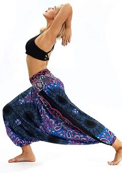 pantalones cagados bombachos holgados estampados para mujer baratos verano yoga