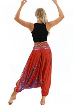 pantalones cagados bombachos holgados estampados para mujer baratos yoga