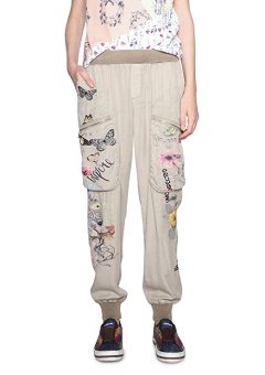 PANTALON BOMBACHO DESIGUAL PARA MUJER CLARO CON ESTAMPADO