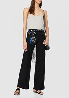 desigual pantalon vestir para verano negro para mujer barato