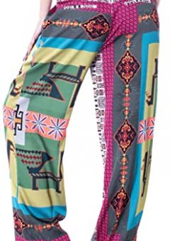 marca desigual pantalon comodo para mujer estampado colorido barato