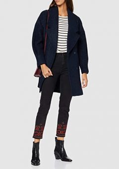 marca desigual pantalon de mezclilla para mujer barato jeans negros