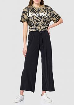 marca desigual pantalon negro para mujer informal barato