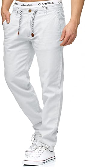 pantalon estilo ibicenco verano hombre deportivo barato blanco
