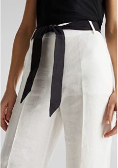 pantalon ibicenco lino blanco barato mujer verano barato con cinturon vestir
